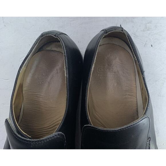 Coach 100% Leather Slip On Loafer Dress Shoes Size 10 Men\'s Black Made In Italy main image 7